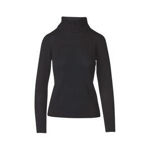 NEW KINROSS women's chunky trim turtleneck sweater in black